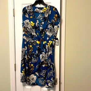 Rachel by Rachel Roy satin floral dress. New with tags. Size 14.